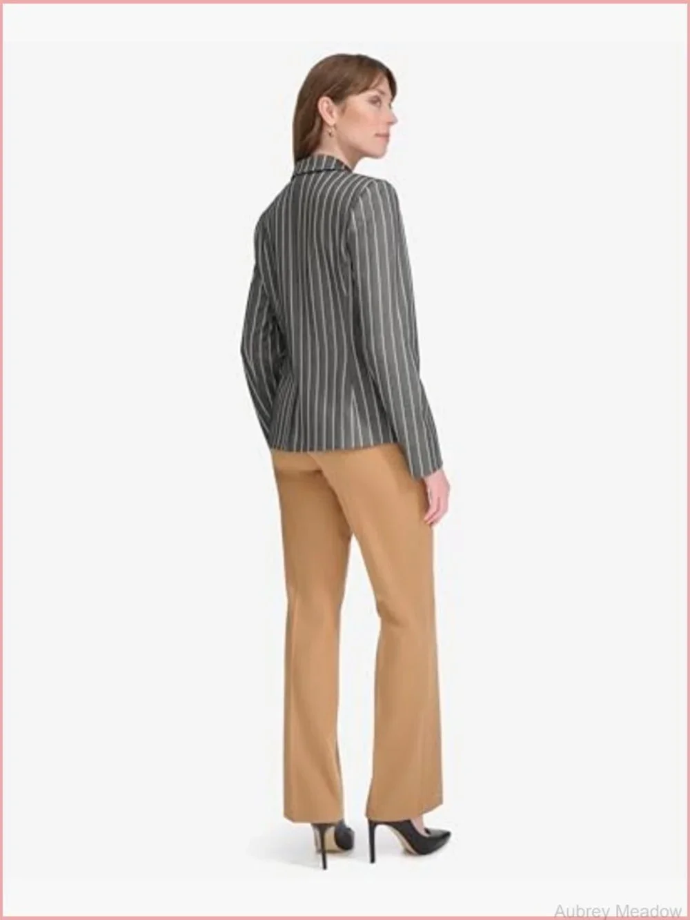 Single Button Notch Collar Blazer Jacket Work Suit Office